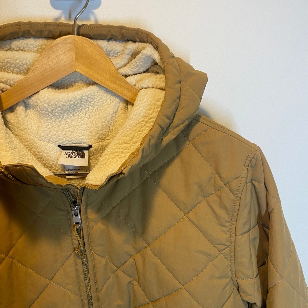 The North Face Cuchillo Sherpa Insulated Full-Zip Hoodie Mens L Brown Excellent